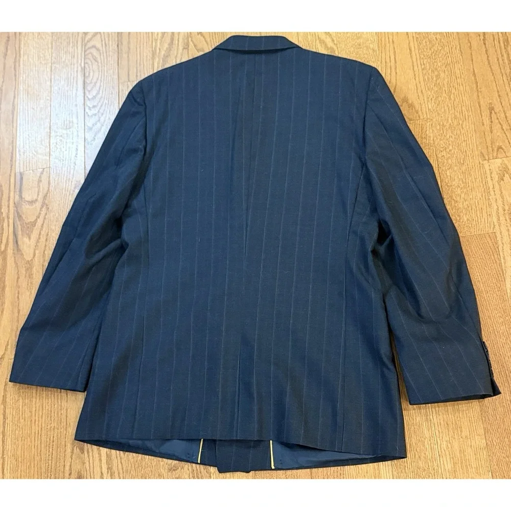 Kuppenheimer Suit Mens 40L 40x32 Striped Double Breasted Vintage 34x32 Pant Wool